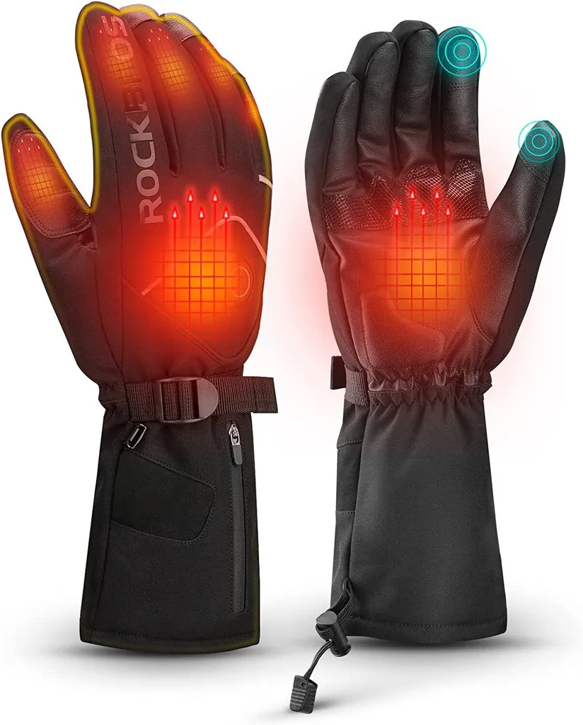 ROCKBROS Beheizte Handschuhe mit Electric Battery Wiederaufladbar, Elektrische Handschuhe, ASIA GR. XL